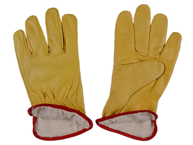 Natural 4 Tips Yellow Lined Driving Gloves