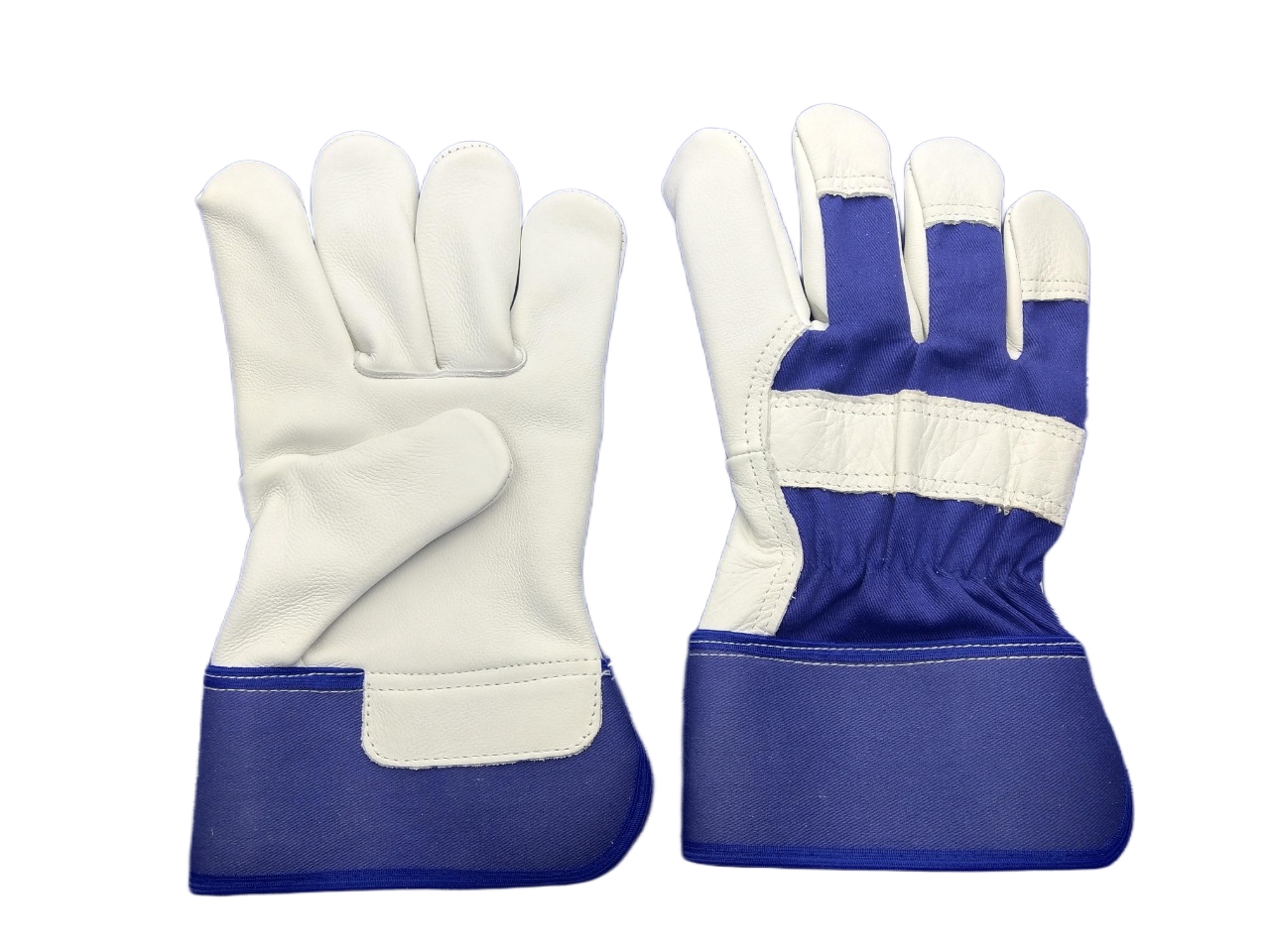 Natural Chrome Leather Canadian Gloves — Blue