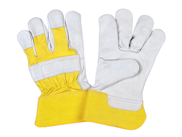 Natural Chrome Leather Canadian Gloves — Yellow