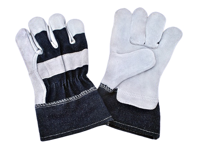 Natural Split Leather Canadian Gloves — Denim